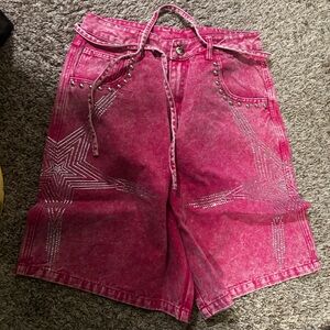 DUB FIVE designer Pink Studded Women's Shorts